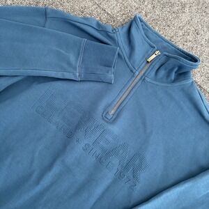 ICEWEAR Mens‎ S Sweatshirt 1/4 Zip Long Sleeve Pullover Blue Iceland Soft Warm